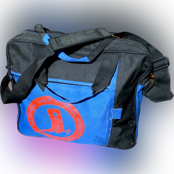 NATIONAL HIGH SCHOOL RODEO ASSOC MESSENGER CANVAS LAPTOP SHOULDER BAG W/POCKETS - Picture 1 of 6